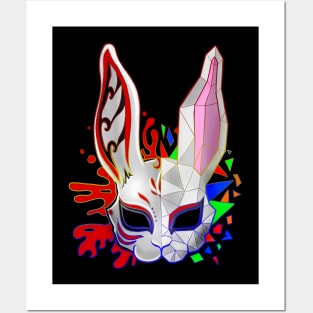 Polygon Bunny Mask Posters and Art